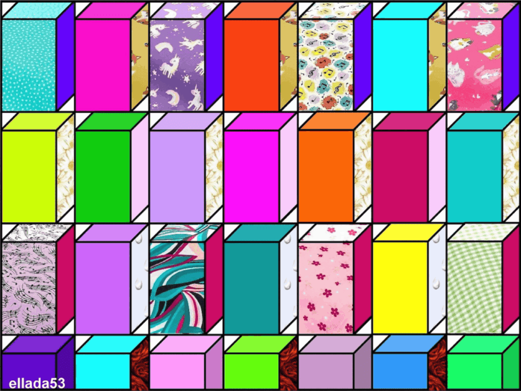 Colorful 3D Block Pattern