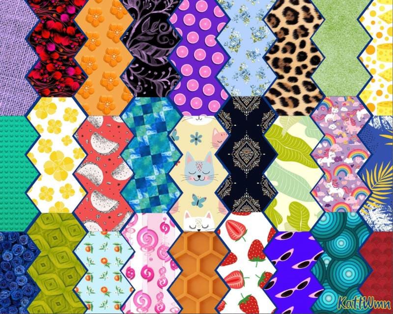 Mixed Patterns Hexagon Mosaic