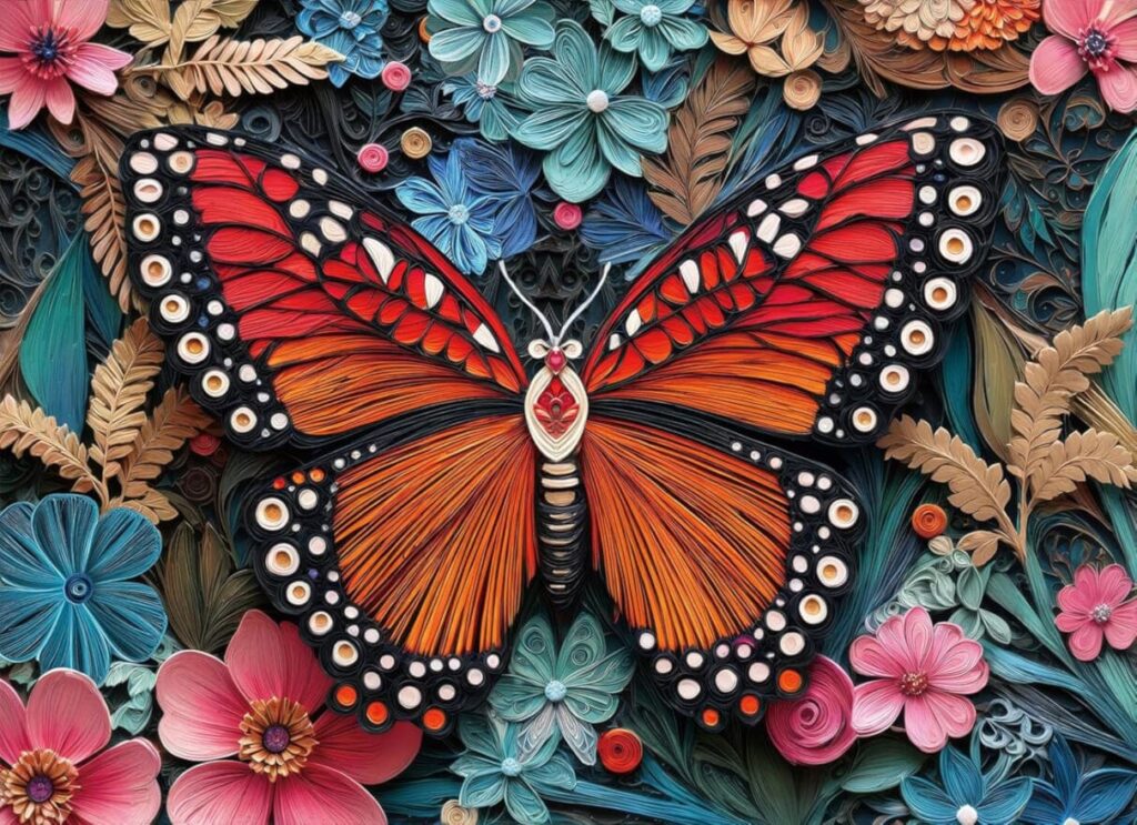 Butterfly and Blooms