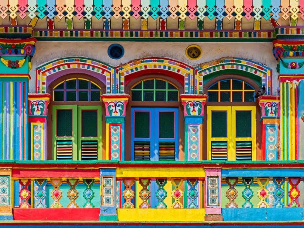 Colorful Peranakan Shophouse Facade