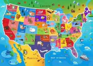 Colorful USA Map