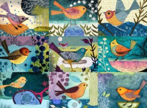 Colourful Collage of Bird Artwork