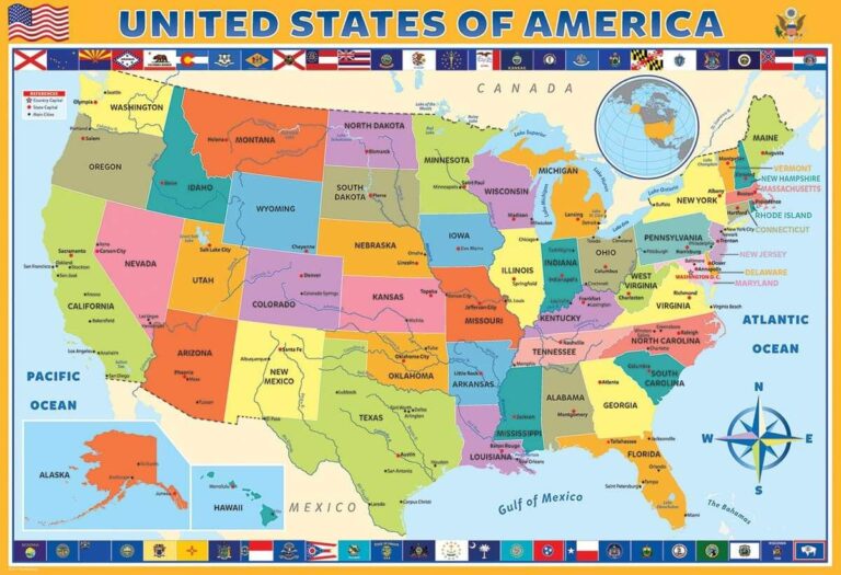 Vintage Map of the USA