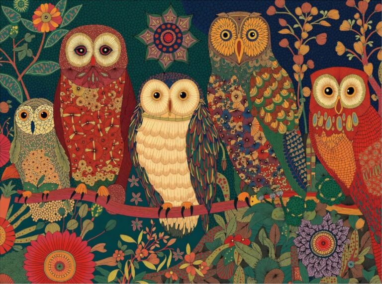 Vivid Colorful Owl