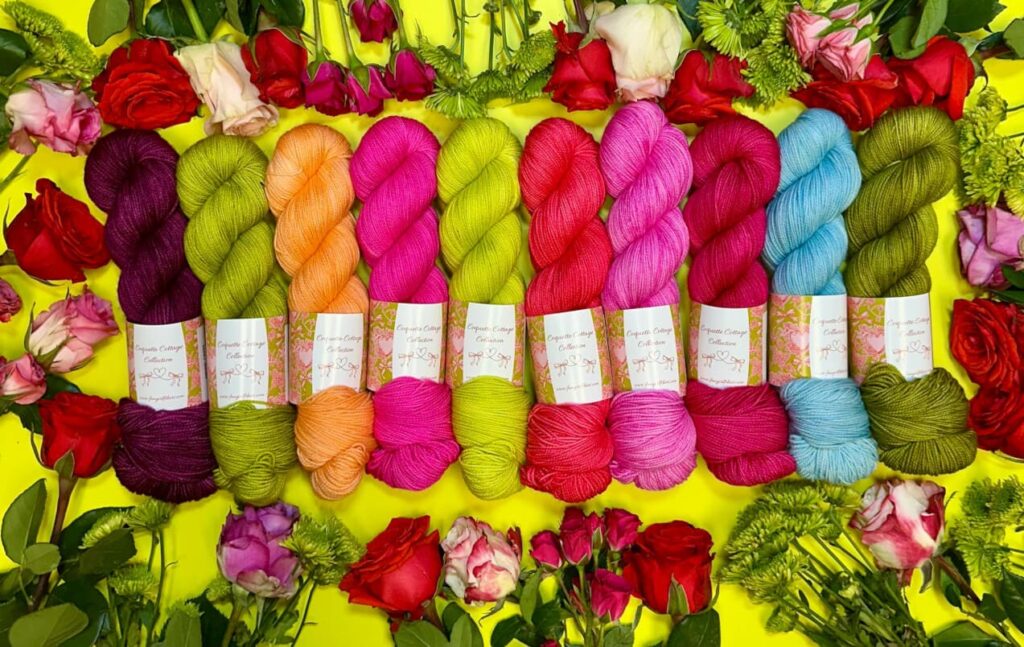 Colorful Yarn and Roses