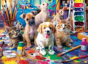 Funny Puppy Kitten