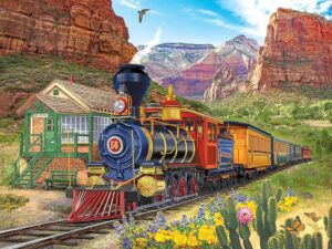 Colorful Train in Desert