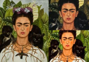 Self-Portrait with Thorn Necklace and Hummingbird