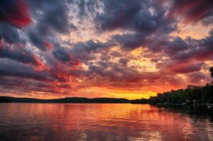 Sunset over Lac Lu, Ontario