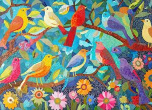 Vibrant Birds and Blooms