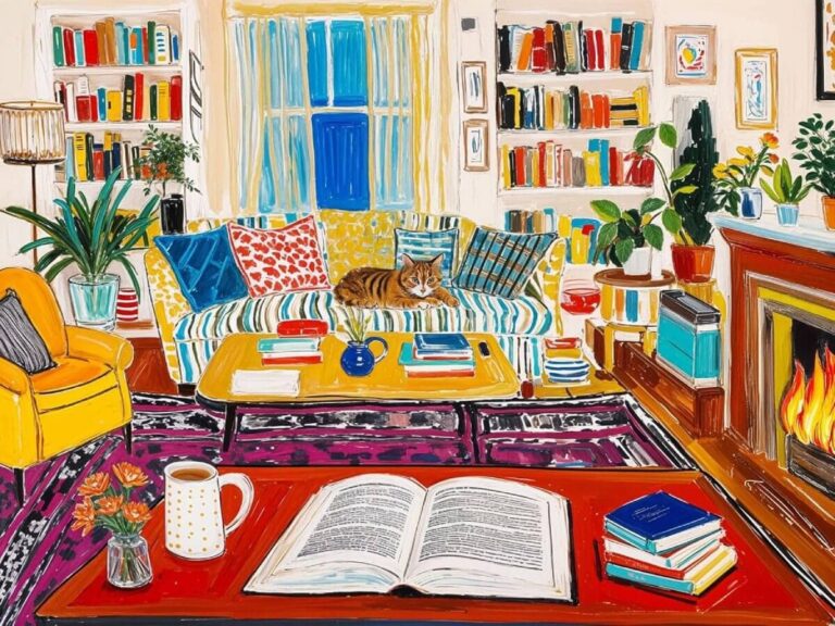 Cozy Haven Library Scene