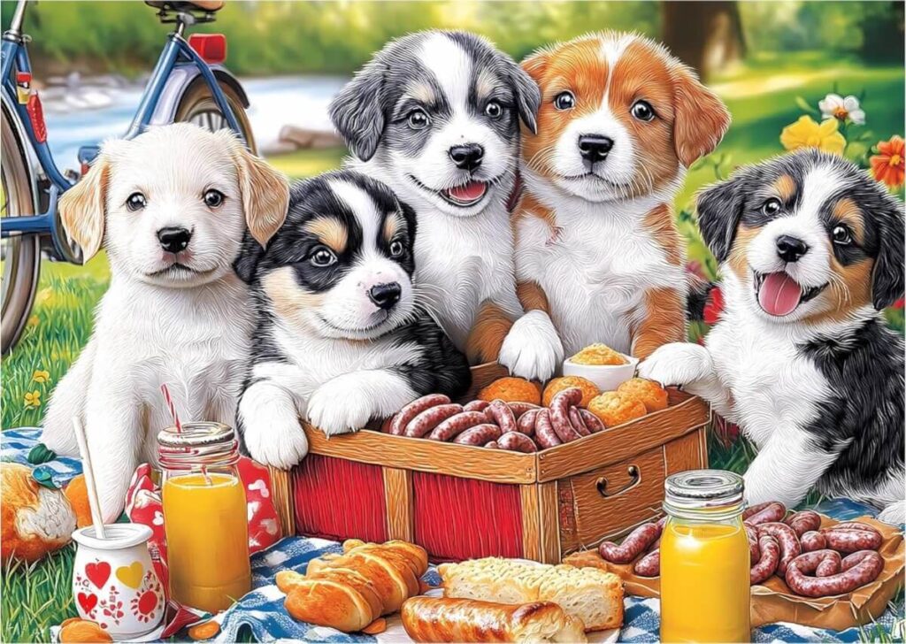 Puppies’ Sunny Picnic