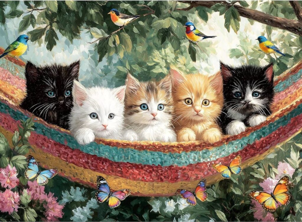 Sweet Kittens in the Garden