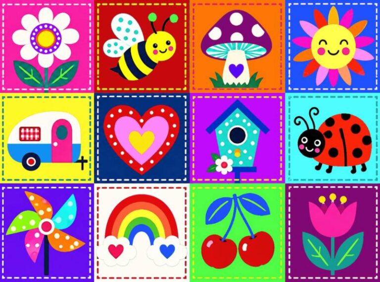 Vibrant Garden Grid Sampler