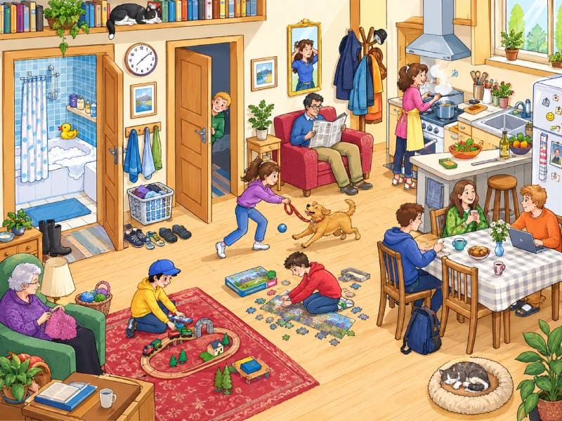 A Busy Day at Home