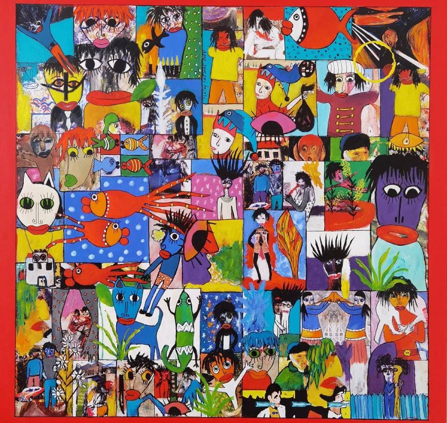 Abstract Expressionist Face Collage