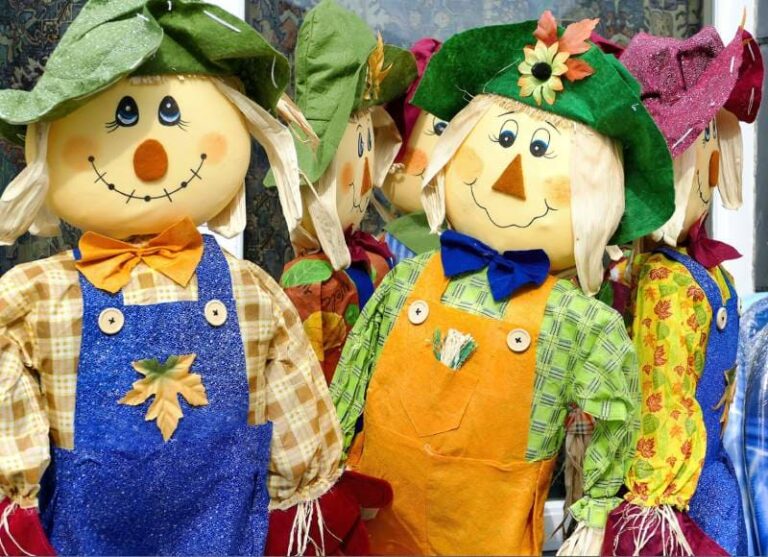 Colorful Autumn Scarecrows