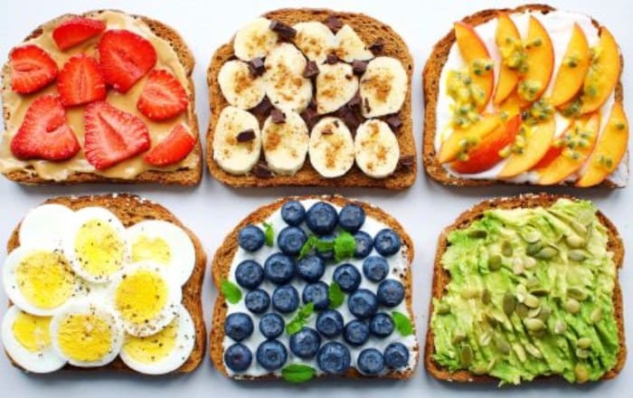 Colorful Healthy Toast Toppings